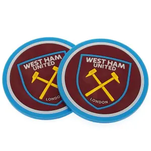 West Ham United FC Coaster Set (Pack Of 2) Red (One Size)