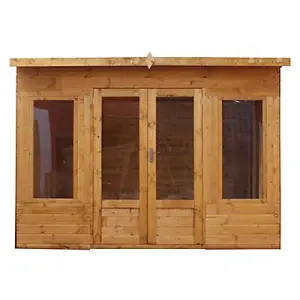 Mercia 10x8 ft with Double door & 4 windows Curved Wooden Summer house (H)2158mm x (W)3036mm