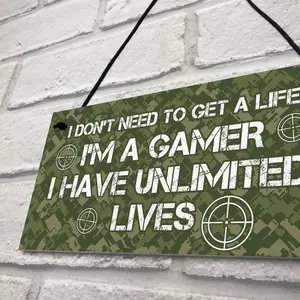 Gaming Bedroom Sign Funny Gamer Gift Novelty Bedroom Sign Gift For Son Brother Gamer