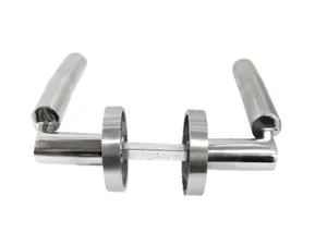 Verona Door Handles Latch Lever on Rose Duo - Chrome Satin 120mm