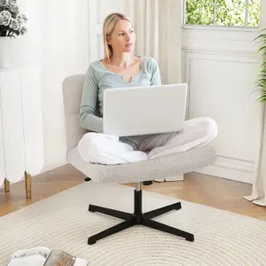 Costway Armless Home Office Chair Swivel Desk Chair Height Adjustable Task Vanity Chair