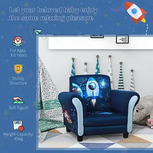 HOMCOM Child Armchair Kids Mini Sofa Chair with Armrest for 3-6 Years Old Blue