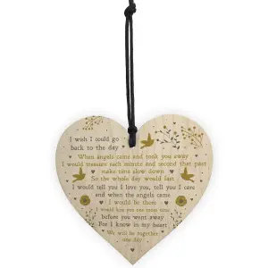 Memorial Gift For Mum Dad Nan Grandad Wooden Hanging Heart Christmas Memorial Bauble