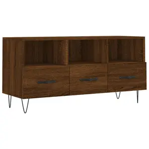 Berkfield TV Cabinet Brown Oak 102x36x50 cm Engineered Wood