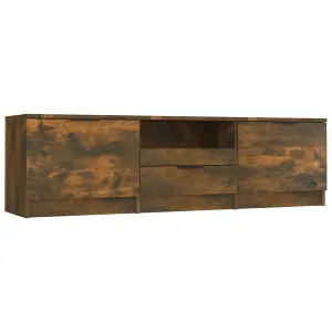 vidaXL TV Cabinet Smoked Oak 140x35x40 cm Engineered Wood