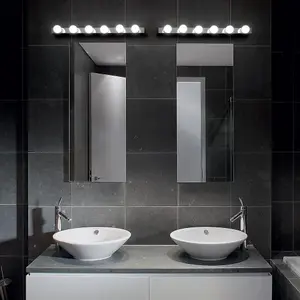 Luminosa Prive'  8 Light Indoor Large Over Mirror Wall Light Chrome, E14