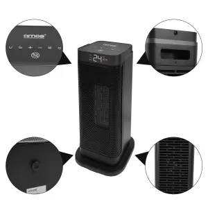 AMOS 2000W Electric Oscillating Tower Space Heater with Remote