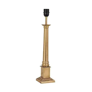 Luminosa Nelson 1 Light Medium Table Lamp Brass - Base Only, E27