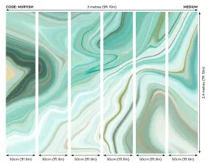 Origin Murals Marble Emerald Green Matt Smooth Paste the Wall Mural 300cm wide x 240cm high