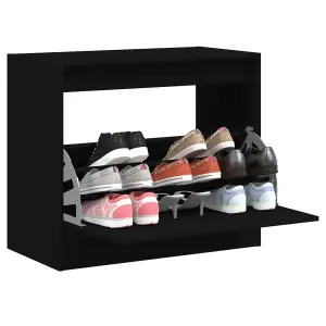 Berkfield Shoe Cabinet Black 80x42x69 cm Engineered Wood