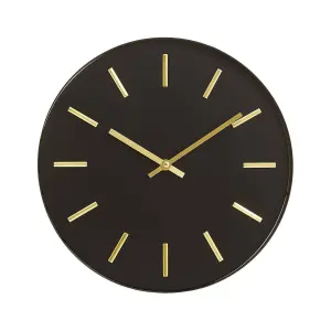 Interiors By Premier Black And Gold Wall Clock, Stylish Clock For Livingroom Wall, Functional Kitchen Clock, Versatile Big Clock