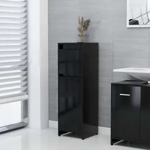 Berkfield Bathroom Cabinet Black 30x30x95 cm Engineered Wood