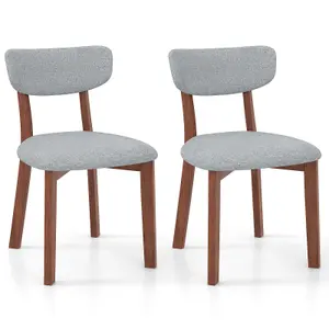 Costway 2 Pcs Dining Chairs Set Upholstered Mid-Back Chairs Armless Side Chairs