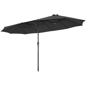 Costway  460 x 265cm Outdoor Double-Sided Parasol Patio Umbrella Market Twin Umbrella