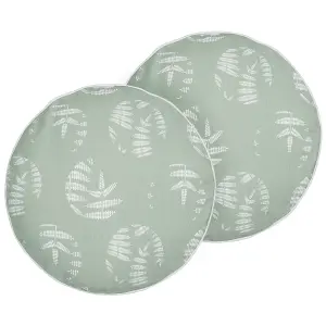 Set of 2 Outdoor Cushions ALASSIO Olive Green