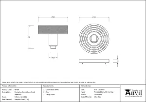 From The Anvil Polished Marine SS (316) Brompton Centre Door Knob (Beehive)