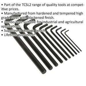 10-Piece Extra-Long Hex Key Set for Precision Work - Sizes 3mm to 17mm & Lengths 130mm to 335mm