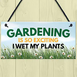 Funny Garden Signs I WET MY PLANTS Summerhouse Garden Shed Sign Outdoor Plaque