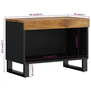 Berkfield TV Cabinet 60x33x43.5 cm Solid Wood Mango