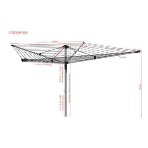 50m 4 Arm Rotary Washing Line