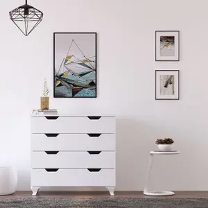 BERGEN 4 Chest Of Drawers, White