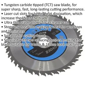 Premium 230mm TCT Circular Saw Blade for Wood Cutting - 30mm Bore with 40 Teeth