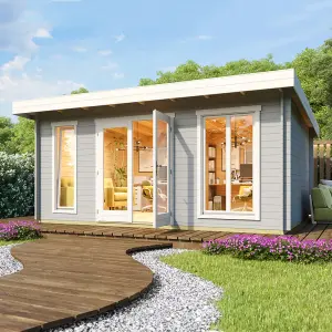 Lasita Dorset 3 Modern Summer House - 5m x 3.9m - Log Cabin Double Glazed