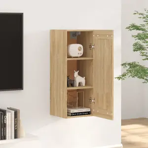 Berkfield Hanging Cabinet Sonoma Oak 35x34x90 cm Engineered Wood