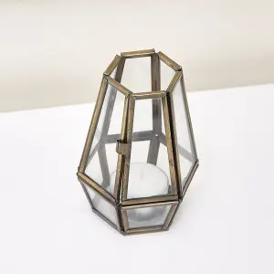 Melody Maison Antique Gold Geometric Tealight Holder