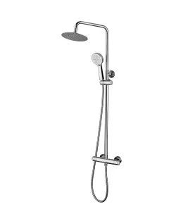 Aquarius RainLux Eco Round Adjustable Exposed Bar Shower System Chrome