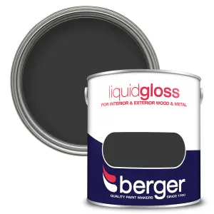 Berger Liquid Gloss Paint Black - 2.5L