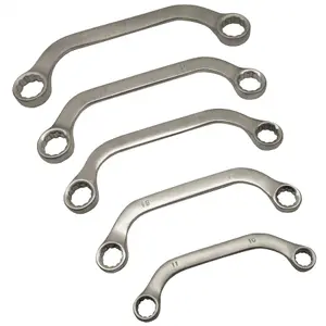 Half Moon Ring Spanners 5pc Metric Sizes 10-19mm Obstruction Bend C Wrench