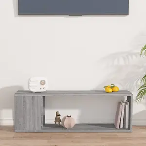 Berkfield TV Cabinet Grey Sonoma 100x24x32 cm Engineered Wood