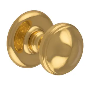 Dudelange Victorian Round Centre Door Knob Polished Brass