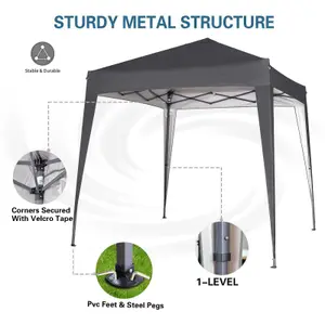 MCC Direct 2X2 Pop up Grey Gazebo with Sides