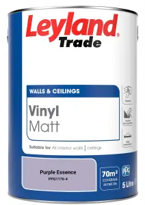 Leyland Trade Vinyl Matt Walls & Ceilings Emulsion Paint Purple Essence (PPG1176-4) 5L