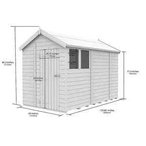 DIY Sheds 6x11 Apex Shed - Single Door With Windows