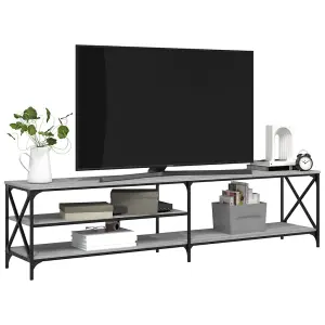 Berkfield TV Cabinet Grey Sonoma 200x40x50 cm Engineered Wood and Metal