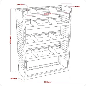 Sealey Modular Flat Shelf Van Storage Unit 925mm APMSV01