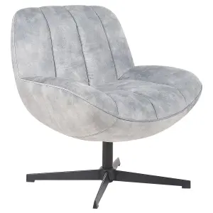 Chair with Footstool LIA with Footstool Velvet Light Grey