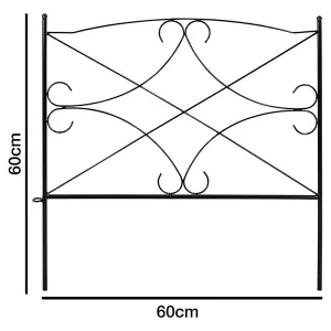 Woodside Hanworth Garden Metal Border Edging 4 PACK