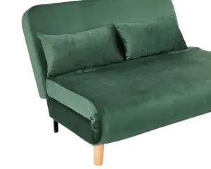 Keller Green Velvet double Futon Sofa Bed