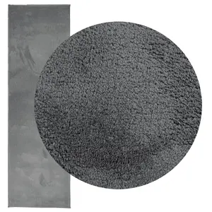 Rug OVIEDO Short Pile Anthracite 80x250 cm