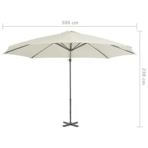 Berkfield Cantilever Umbrella with Aluminium Pole Sand 300 cm