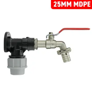 Wall Flange Kit 25mm MDPE with Quick Connect Lever Tap Durable and Leak-Proof