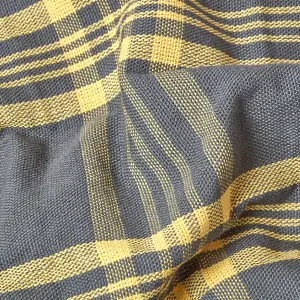 Homescapes Grey & Yellow Tartan Check Sofa and Bed Throw, 150 x 200 cm