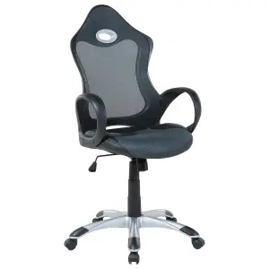 Beliani Retro Office Chair Grey iCHAIR