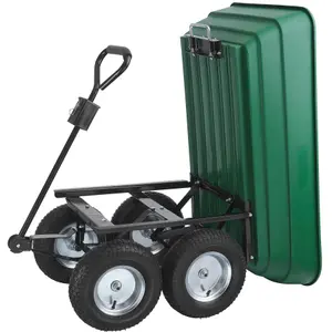 Garden Trolley - tip function, padded handle, 300 kg load capacity - green