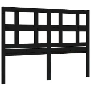 Berkfield Bed Frame with Headboard Black 140x190 cm Solid Wood