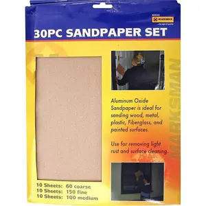 30pc Heavy Duty Sand Paper Set Surface Cleaning Sander Metal Wood Remover